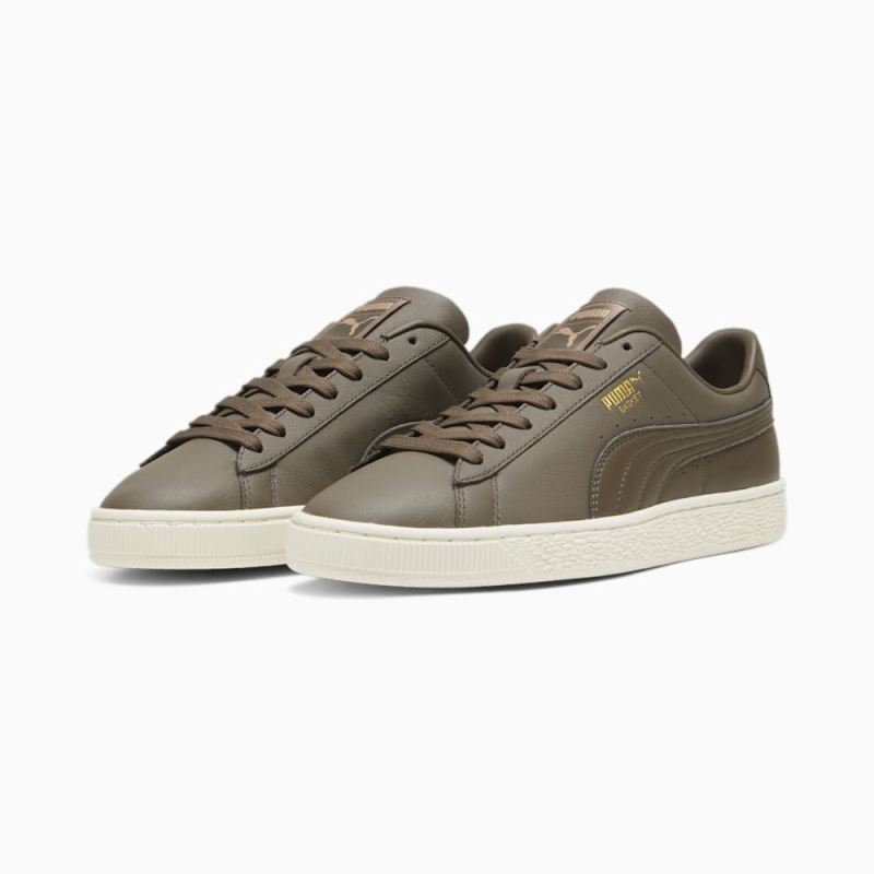 Puma | Men's Basket Classic XXI Sneakers - Chocolate-Chocolate-Gold