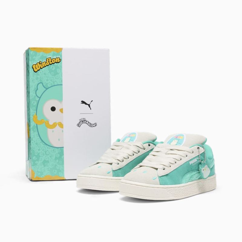 Puma | Women's x SQUISHMALLOWS Suede XL Winston Sneakers - Warm White-Alpine Snow-Elektro Pool