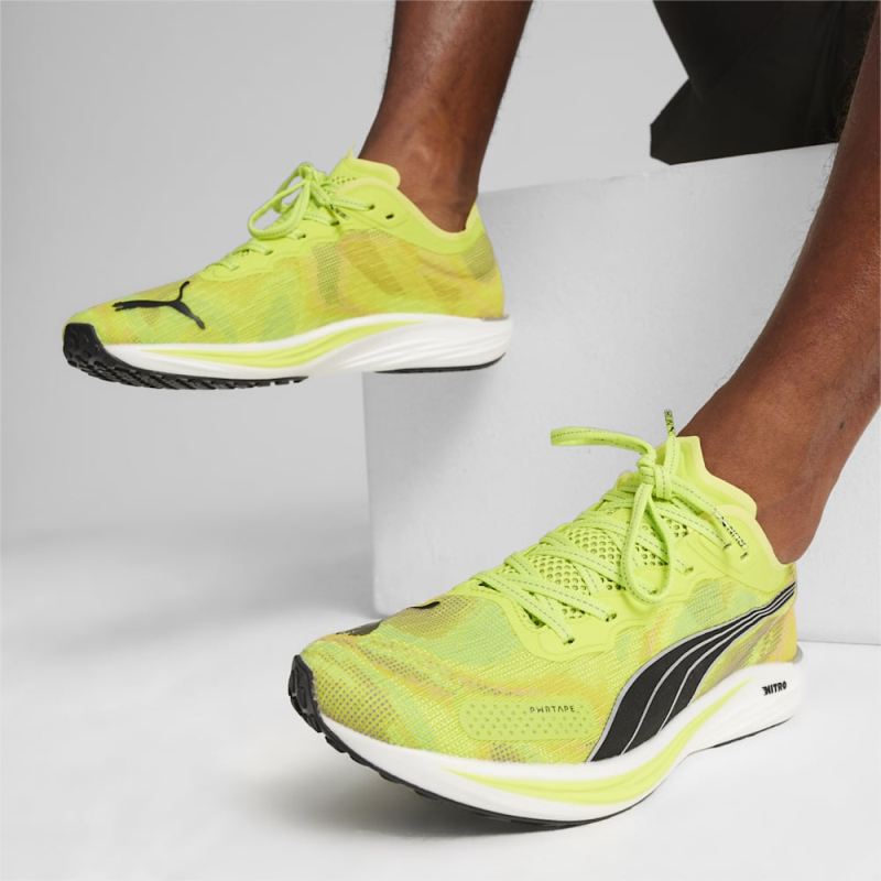 Puma | Men's Liberate NITRO 2 Running Shoes - Lime Pow-Black