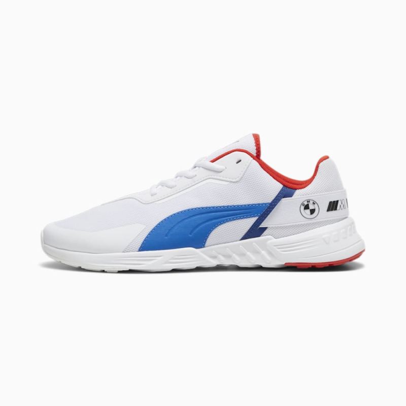 Puma | Men's BMW M Motorsport Tiburion Logo Motorsport Shoe - White-Cool Cobalt