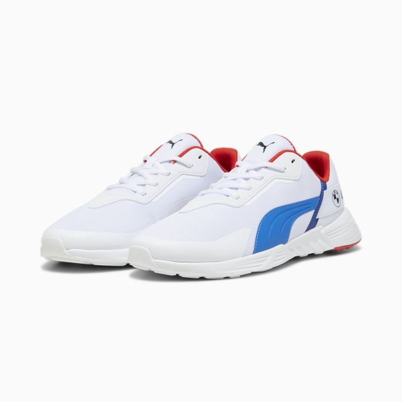 Puma | Men's BMW M Motorsport Tiburion Logo Motorsport Shoe - White-Cool Cobalt