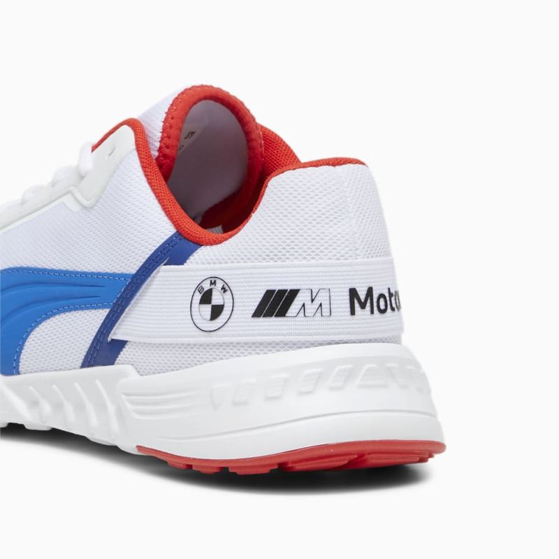 Puma | Men's BMW M Motorsport Tiburion Logo Motorsport Shoe - White-Cool Cobalt