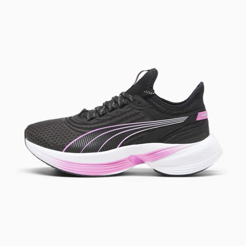 Puma | Women's Conduct Pro Running Shoe - Black-Poison Pink-Silver - Click Image to Close