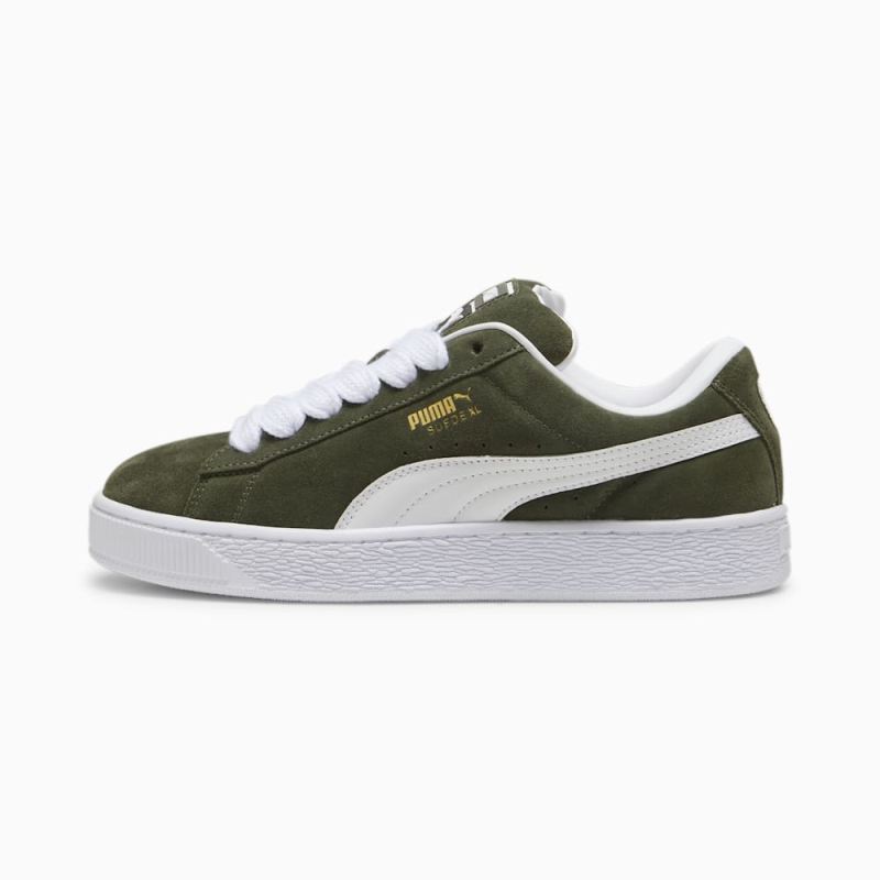 Puma | Men's Suede XL Sneakers - Dark Olive-White