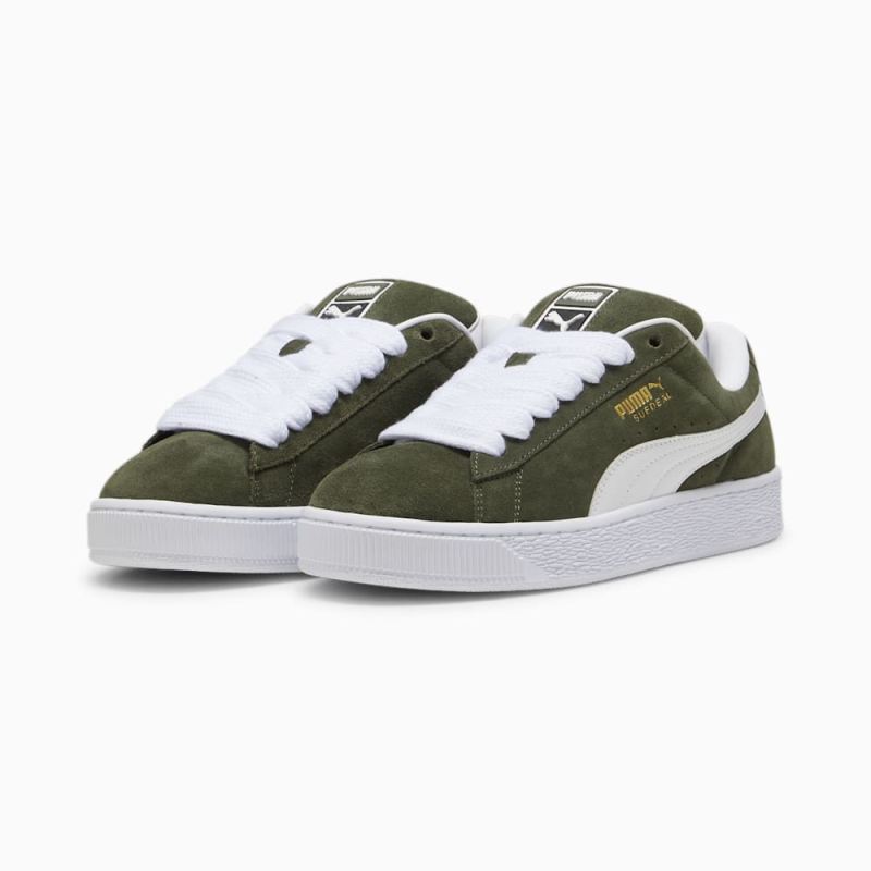 Puma | Men's Suede XL Sneakers - Dark Olive-White