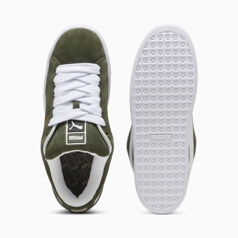 Puma | Men's Suede XL Sneakers - Dark Olive-White