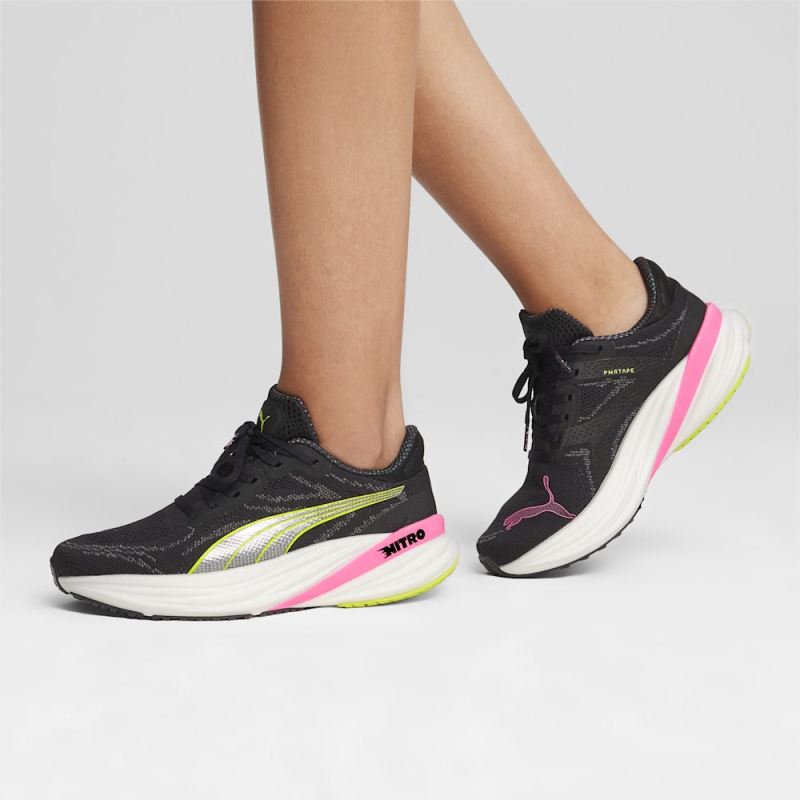 Puma | Women's Magnify NITRO 2 Running Shoes - Black-Lime Pow-Poison Pink