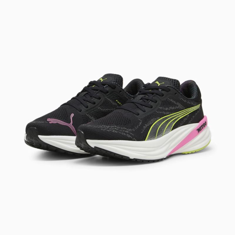 Puma | Women's Magnify NITRO 2 Running Shoes - Black-Lime Pow-Poison Pink