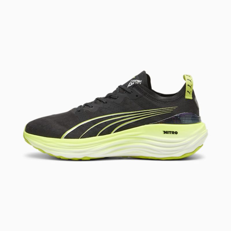 Puma | Men's ForeverRun NITRO Running Shoes - Black-Lime Pow-Mineral Gray