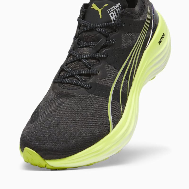 Puma | Men's ForeverRun NITRO Running Shoes - Black-Lime Pow-Mineral Gray