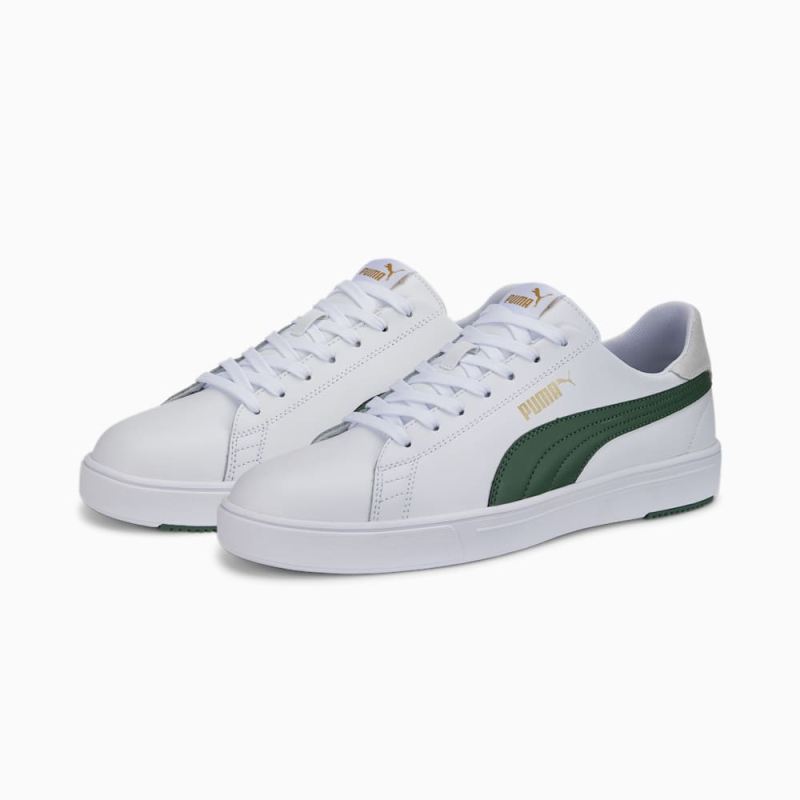 Puma | Men's Serve Pro Lite Sneakers - White-Deep Forest-Team Gold