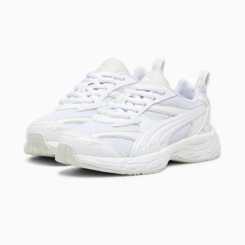 Puma | Girls Morphic Basic Little Kids Sneakers - White-Sedate Gray