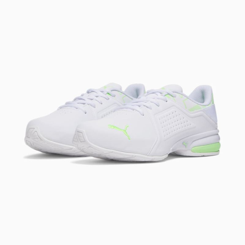 Puma | Men's Viz Runner Repeat Wide Running Shoes - White-Speed Green