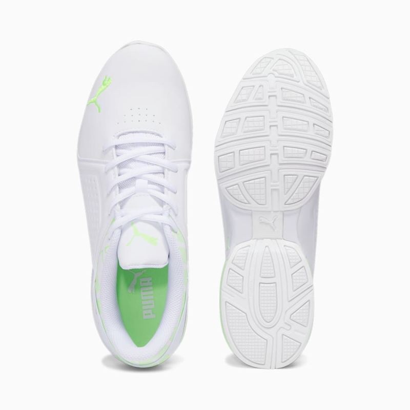 Puma | Men's Viz Runner Repeat Wide Running Shoes - White-Speed Green