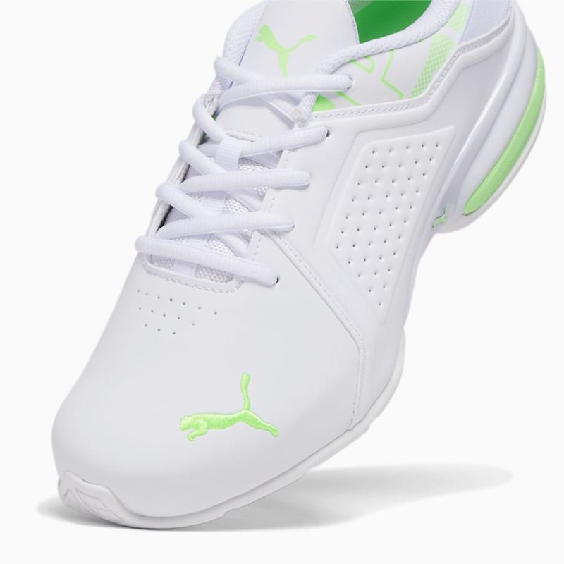 Puma | Men's Viz Runner Repeat Wide Running Shoes - White-Speed Green