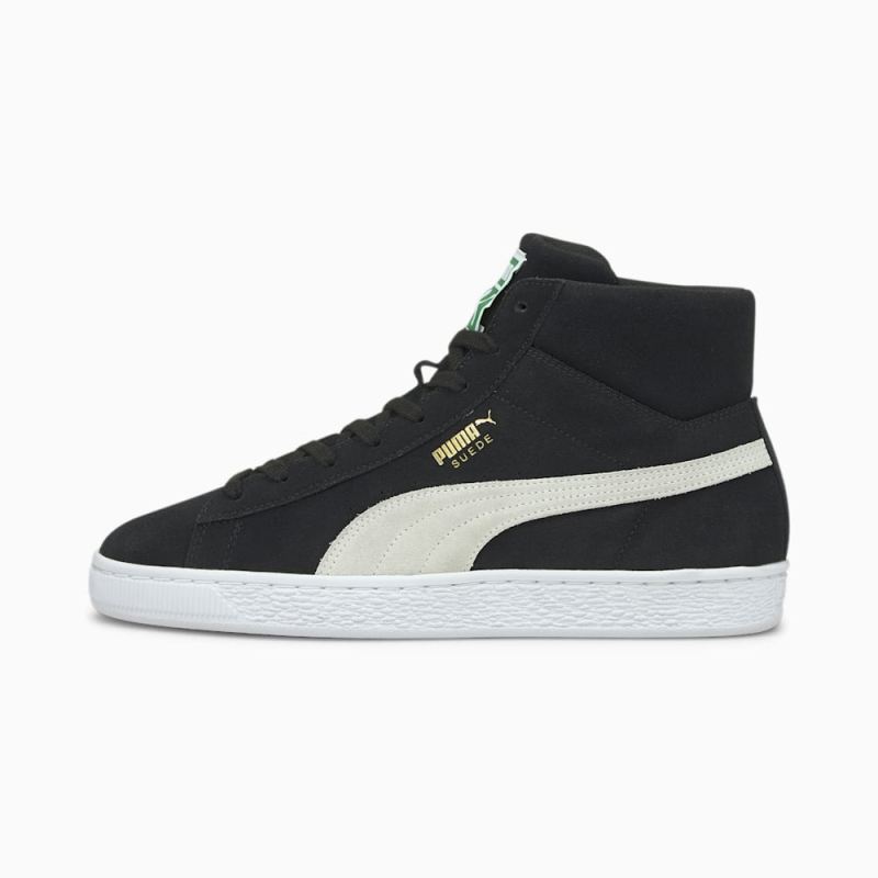 Puma | Men's Suede Mid XXI Sneakers - Black-White-Amazon Green - Click Image to Close