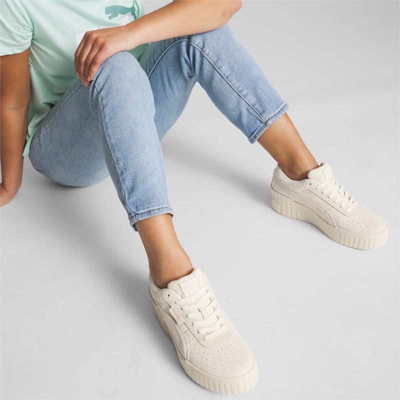 Puma | Women's Cali Wedge Tonal Sneakers - Pristine-Marshmallow