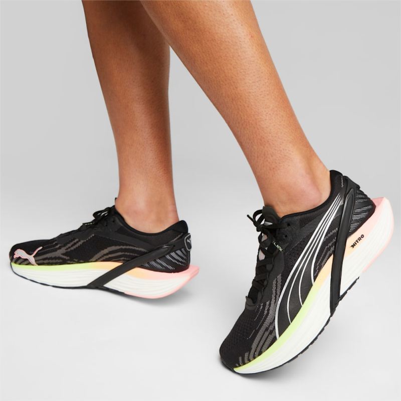 Puma | Women's Run XX NITRO 2 Running Shoes - Black-Koral Ice-Speed Green-Silver