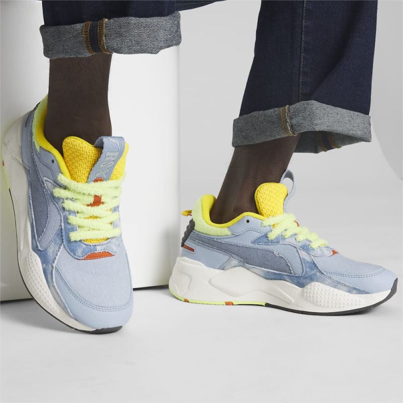 Puma | Men's RS-X Spring Clean Sneakers - Blue Wash-Filtered Ash-Fresh Pear