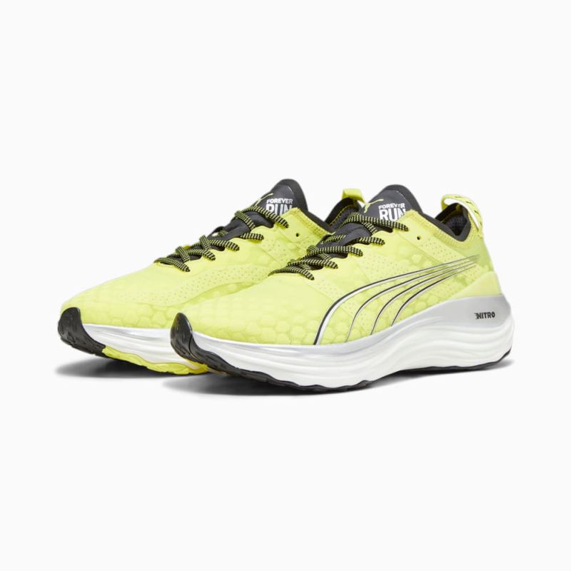 Puma | Men's ForeverRUN NITRO Running Shoes - Yellow Burst-Black-Silver