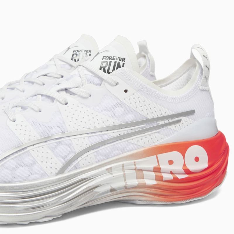 Puma | Men's ForeverRun NITRO Running Shoes - White-Silver-Cherry Tomato