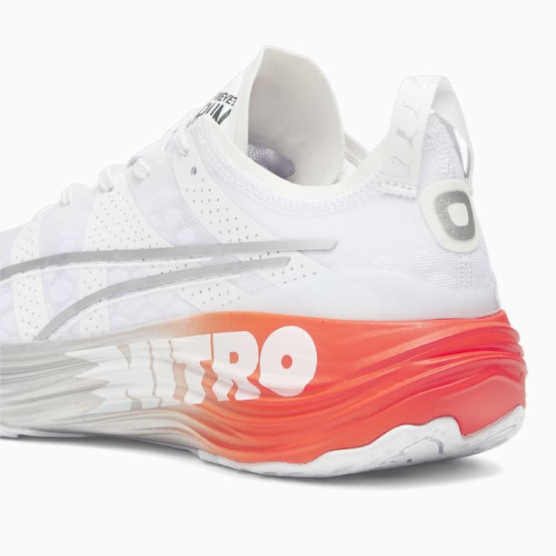 Puma | Men's ForeverRun NITRO Running Shoes - White-Silver-Cherry Tomato