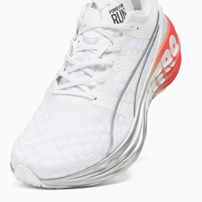 Puma | Men's ForeverRun NITRO Running Shoes - White-Silver-Cherry Tomato