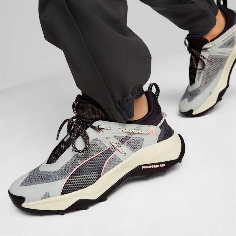 Puma | Women's SEASONS Explore NITRO Hiking Shoes - Ash Gray-Alpine Snow-Koral Ice