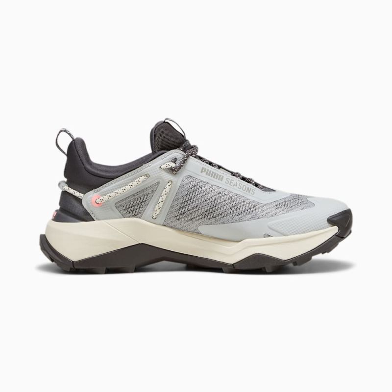 Puma | Women's SEASONS Explore NITRO Hiking Shoes - Ash Gray-Alpine Snow-Koral Ice