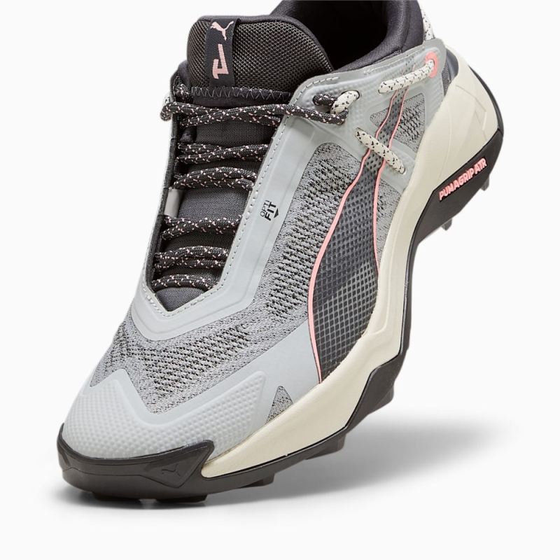 Puma | Women's SEASONS Explore NITRO Hiking Shoes - Ash Gray-Alpine Snow-Koral Ice