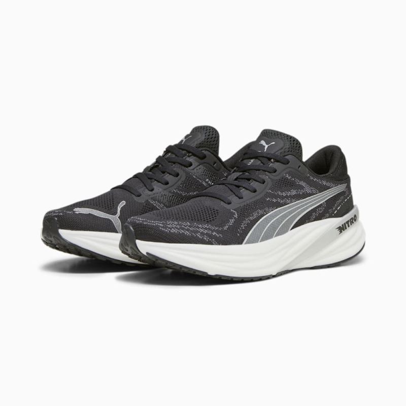 Puma | Men's Magnify NITRO 2 Running Shoes - Black-White-Silver