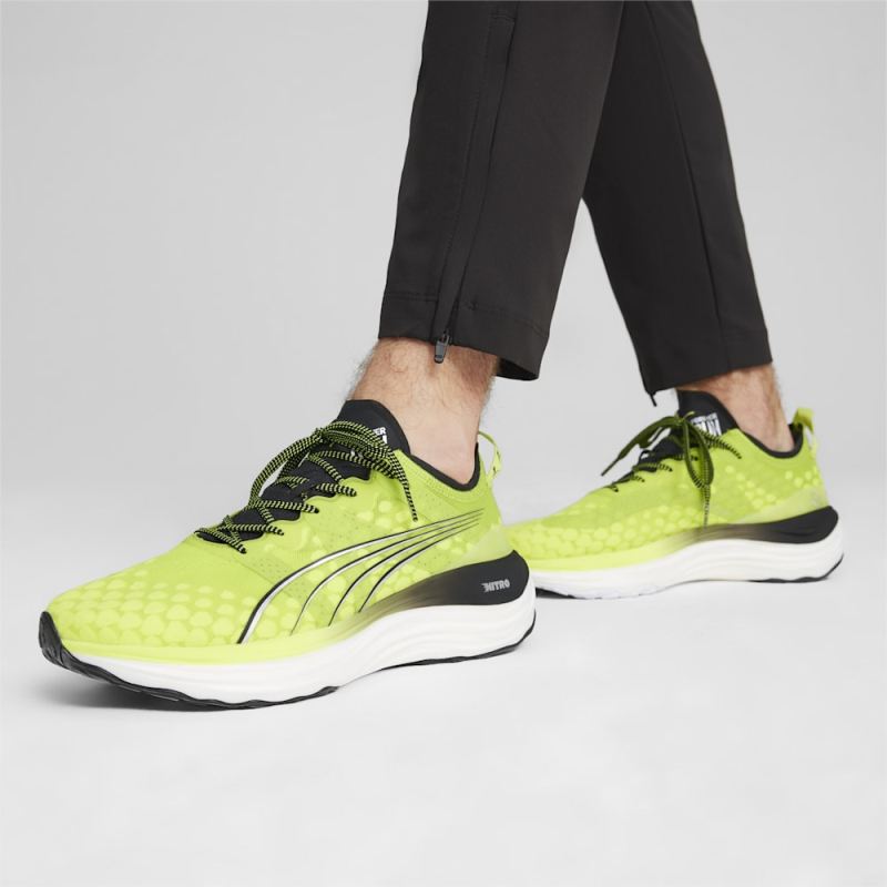 Puma | Men's ForeverRUN NITRO Running Shoes - Lime Pow-Black-White