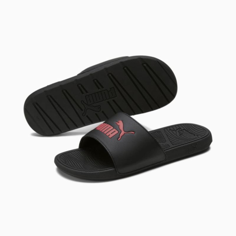 Puma | Men's Cool Cat 2.0 Slides - Black-Red