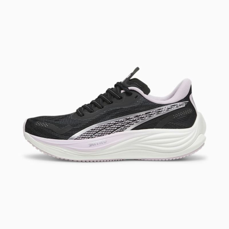 Puma | Women's Velocity NITRO 3 Running Shoes - Black-Silver-Grape Mist