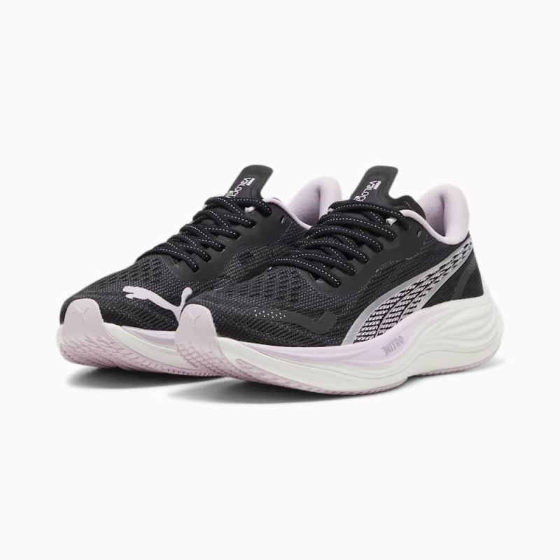 Puma | Women's Velocity NITRO 3 Running Shoes - Black-Silver-Grape Mist