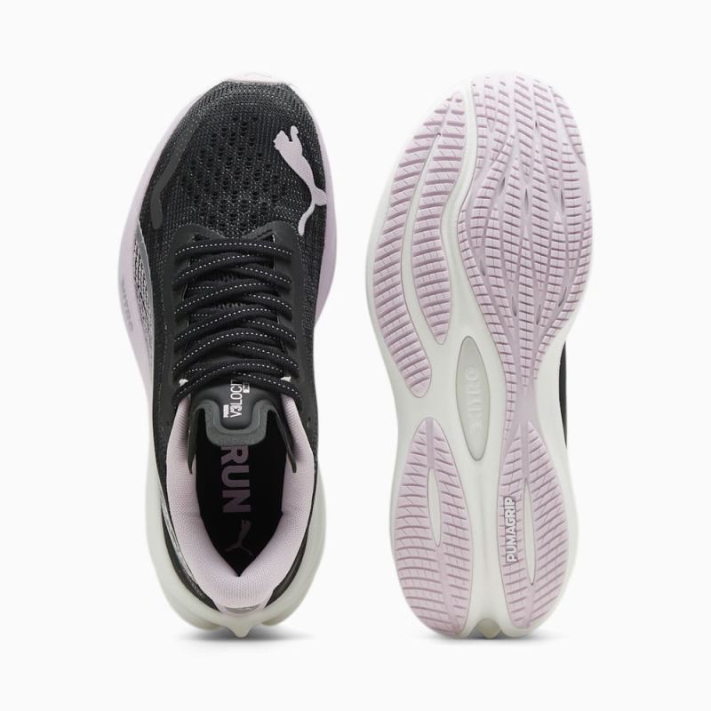 Puma | Women's Velocity NITRO 3 Running Shoes - Black-Silver-Grape Mist