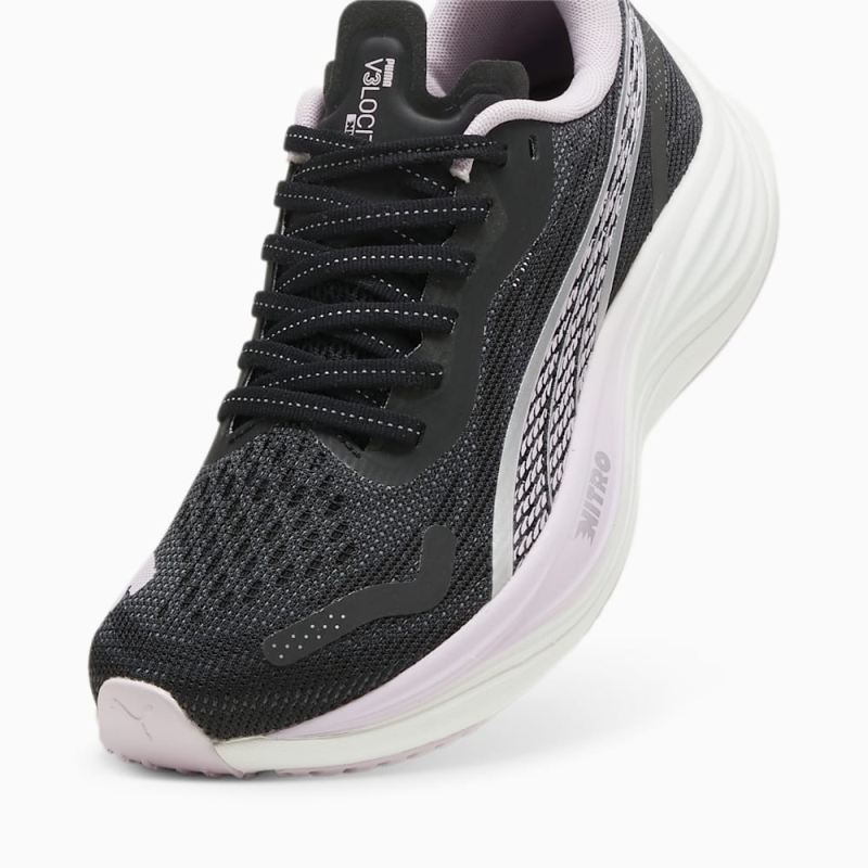 Puma | Women's Velocity NITRO 3 Running Shoes - Black-Silver-Grape Mist