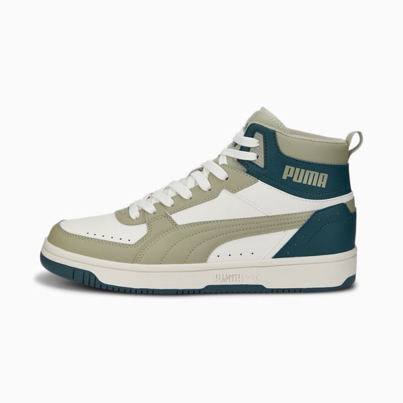 Puma | Men's Rebound Joy Sneakers - Vaporous Gray-Pebble Gray-Varsity Green