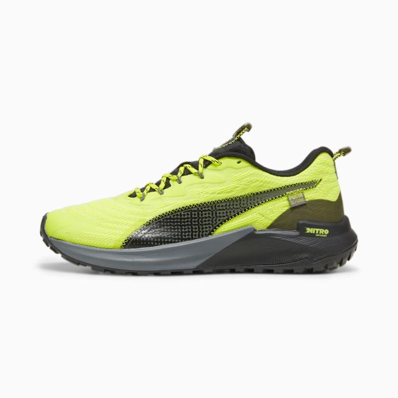 Puma | Men's SEASONS Fast-Trac NITRO 2 Running Shoes - Lime Pow-Electric Lime-Cool Dark Gray - Click Image to Close