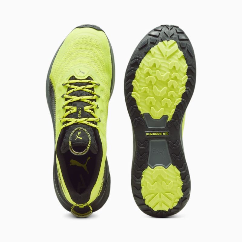 Puma | Men's SEASONS Fast-Trac NITRO 2 Running Shoes - Lime Pow-Electric Lime-Cool Dark Gray