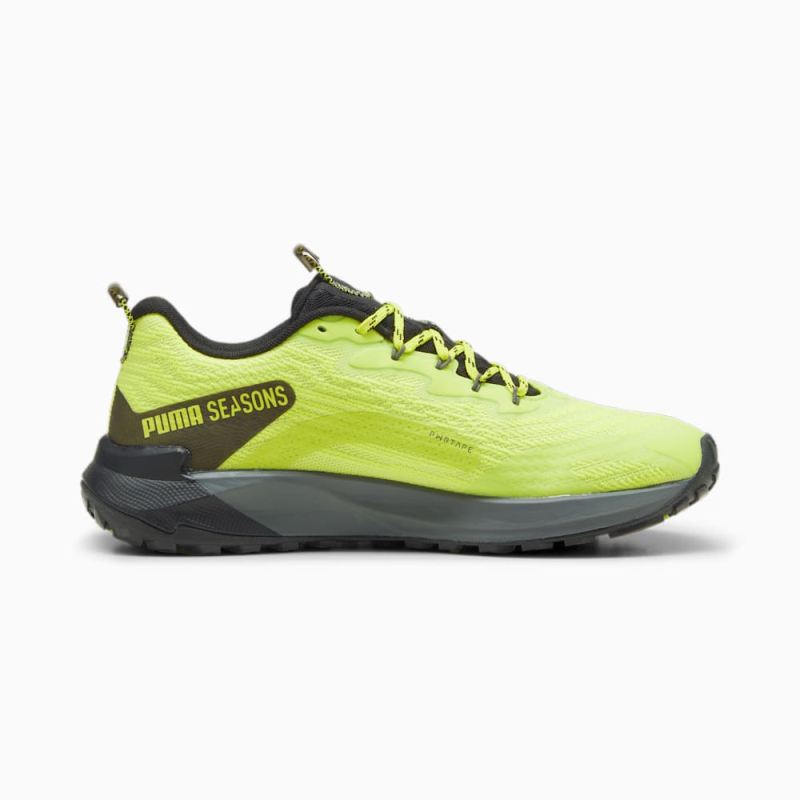 Puma | Men's SEASONS Fast-Trac NITRO 2 Running Shoes - Lime Pow-Electric Lime-Cool Dark Gray