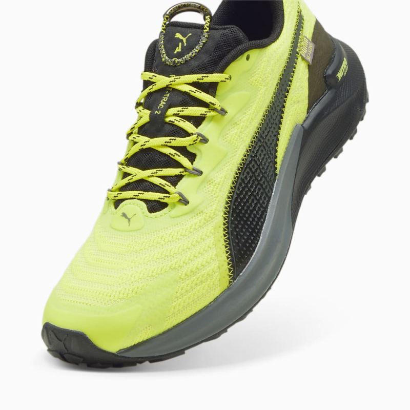 Puma | Men's SEASONS Fast-Trac NITRO 2 Running Shoes - Lime Pow-Electric Lime-Cool Dark Gray