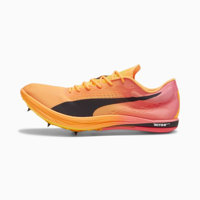 Puma | Men's evoSPEED NITRO Elite 2 Long-Distance Track Spikes - Sun Stream-Sunset Glow-Black