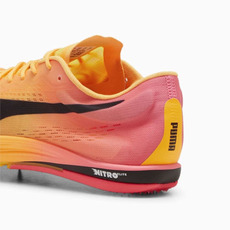 Puma | Men's evoSPEED NITRO Elite 2 Long-Distance Track Spikes - Sun Stream-Sunset Glow-Black