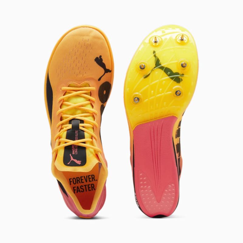 Puma | Men's evoSPEED NITRO Elite 2 Long-Distance Track Spikes - Sun Stream-Sunset Glow-Black