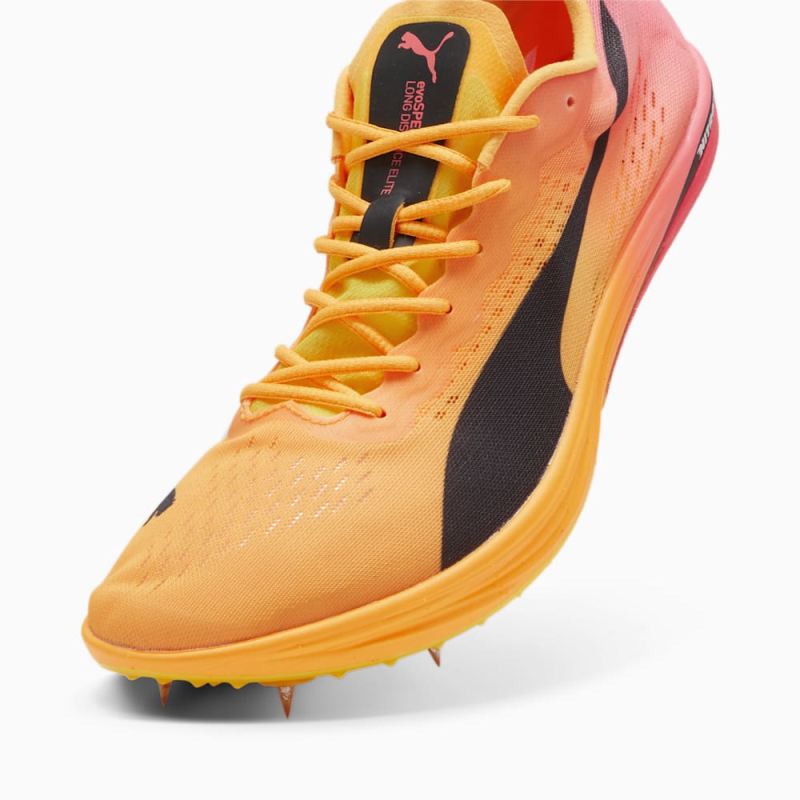 Puma | Men's evoSPEED NITRO Elite 2 Long-Distance Track Spikes - Sun Stream-Sunset Glow-Black