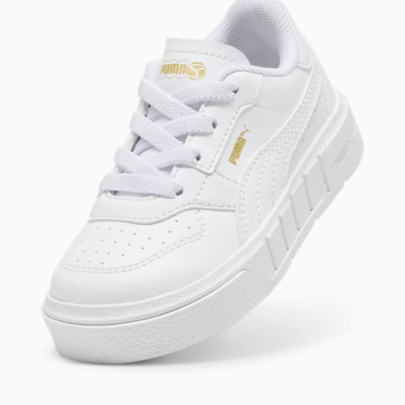 Puma | Girls Puma | Girls Cali Court Leather Toddlers Sneakers - White-Gold