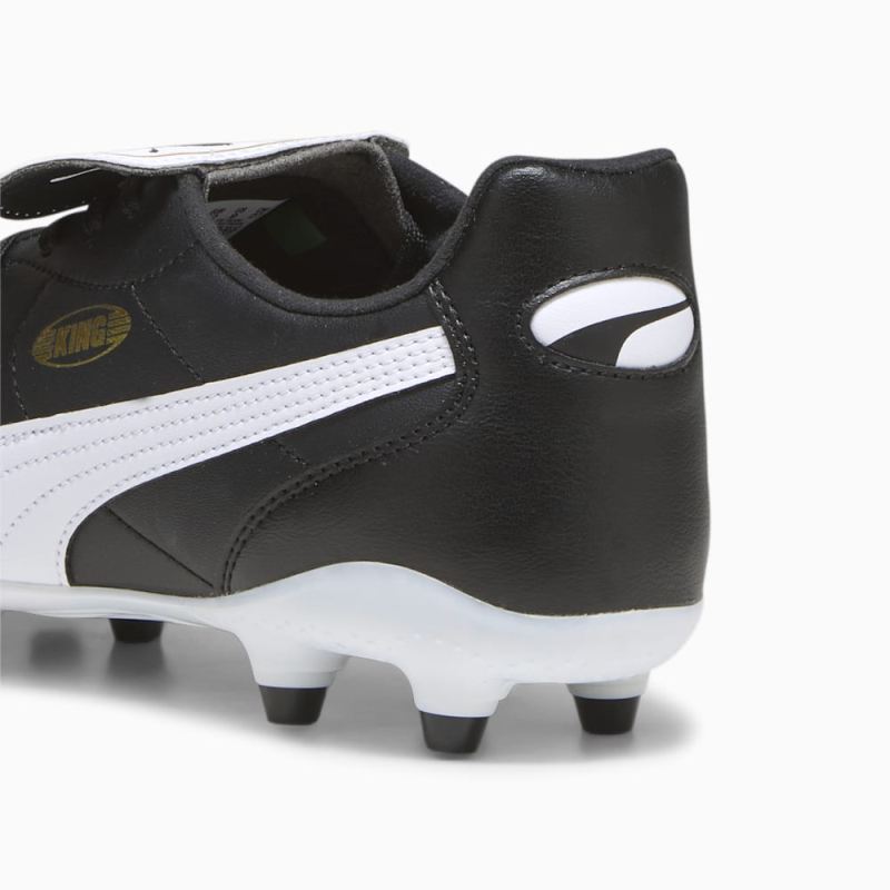 Puma | Men's KING TOP FG/AG Soccer Cleats - Black-White-Gold