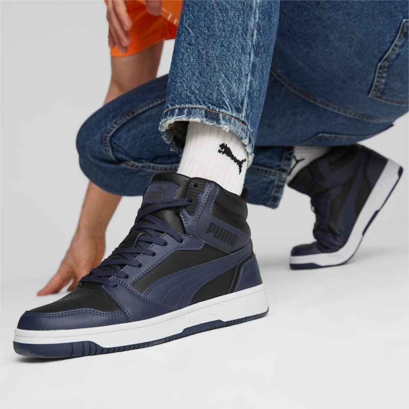 Puma | Men's Rebound Sneakers - Black-Navy-White