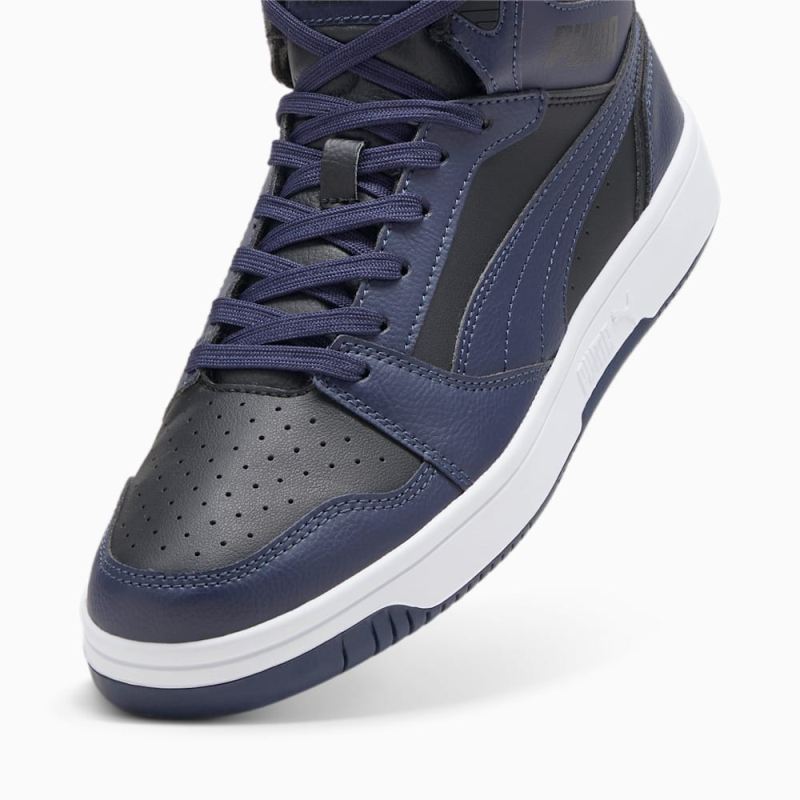 Puma | Men's Rebound Sneakers - Black-Navy-White